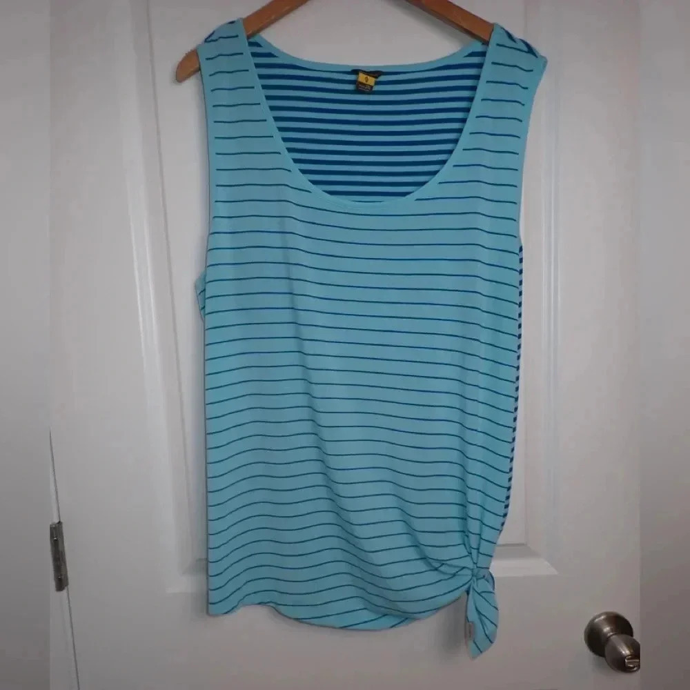 Eddie Bauer Blue Striped Side Tie Tank size 2XL